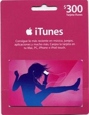 Tarjeta  Apple - i tunes $300
